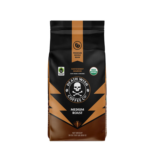 Death Wish Coffee, Organic, Medium Roast, Whole Bean, 30 oz.